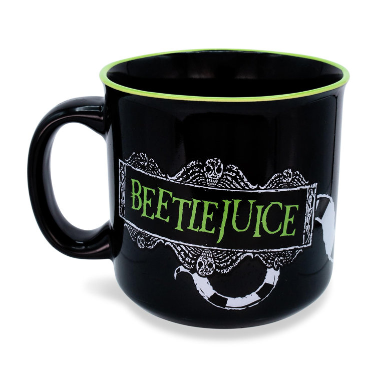 Silver Buffalo Beetlejuice "Never Trust The Living" Ceramic Camper Mug Holds 20 Ounces